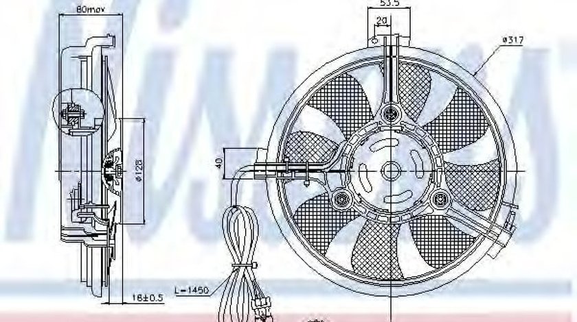 Ventilator,aer conditionat VW PASSAT (3B2) (1996 - 2001) NISSENS 85519 piesa NOUA