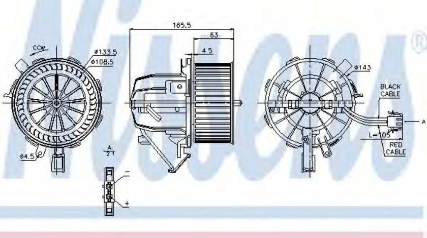 Ventilator, habitaclu AUDI A4 Allroad (8KH, B8) (2009 - 2016) NISSENS 87075 piesa NOUA