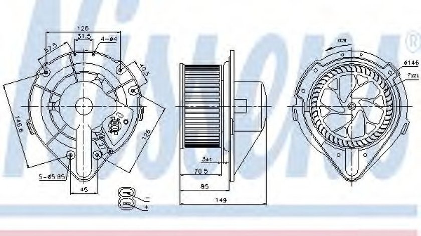 Ventilator, habitaclu AUDI A4 Avant (8D5, B5) (1994 - 2001) NISSENS 87064 piesa NOUA