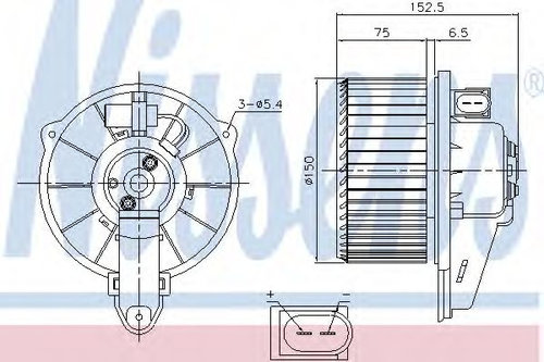 Ventilator, habitaclu AUDI A6 (4B2, C5) (1997 - 2005) NISSENS 87221 piesa NOUA