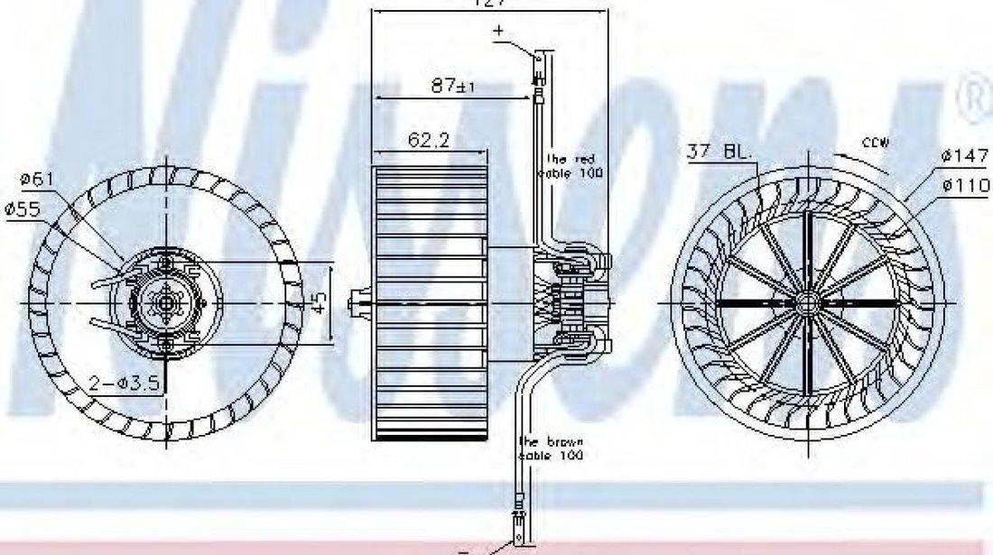 Ventilator, habitaclu FIAT DUCATO bus (230) (1994 - 2002) NISSENS 87402 piesa NOUA