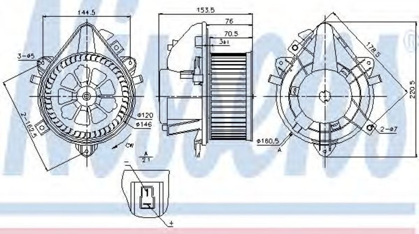 Ventilator, habitaclu FIAT PUNTO Van (188AX) (2000 - 2009) NISSENS 87124 piesa NOUA