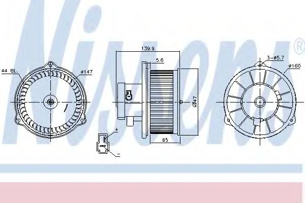 Ventilator, habitaclu FORD RANGER (ER, EQ) (1998 - 2006) NISSENS 87160 piesa NOUA