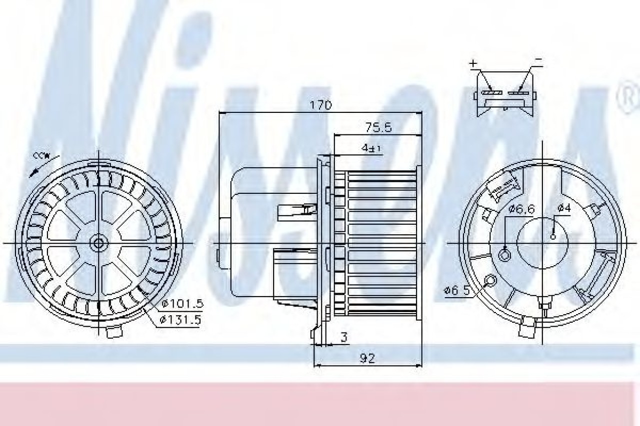 Ventilator, habitaclu FORD TRANSIT bus (E) (1994 - 2000) NISSENS 87061 piesa NOUA