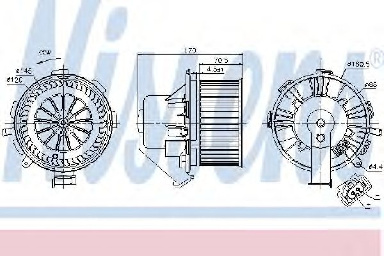 Ventilator, habitaclu MERCEDES SPRINTER 3-t bus (906) (2006 - 2016) NISSENS 87106 piesa NOUA