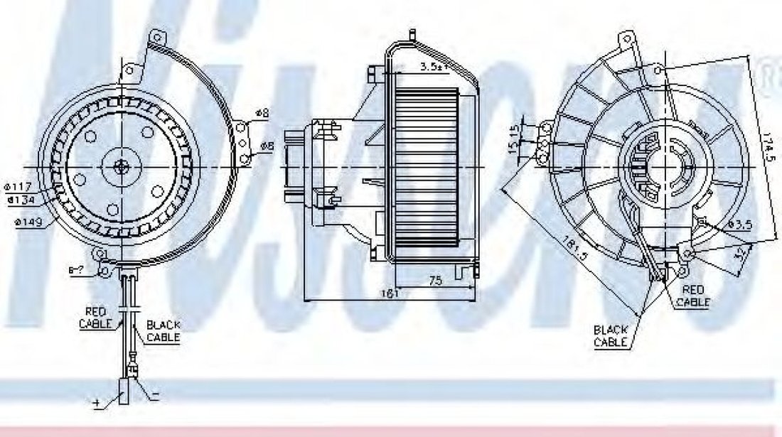 Ventilator, habitaclu OPEL ASTRA G Cabriolet (F67) (2001 - 2005) NISSENS 87081 piesa NOUA