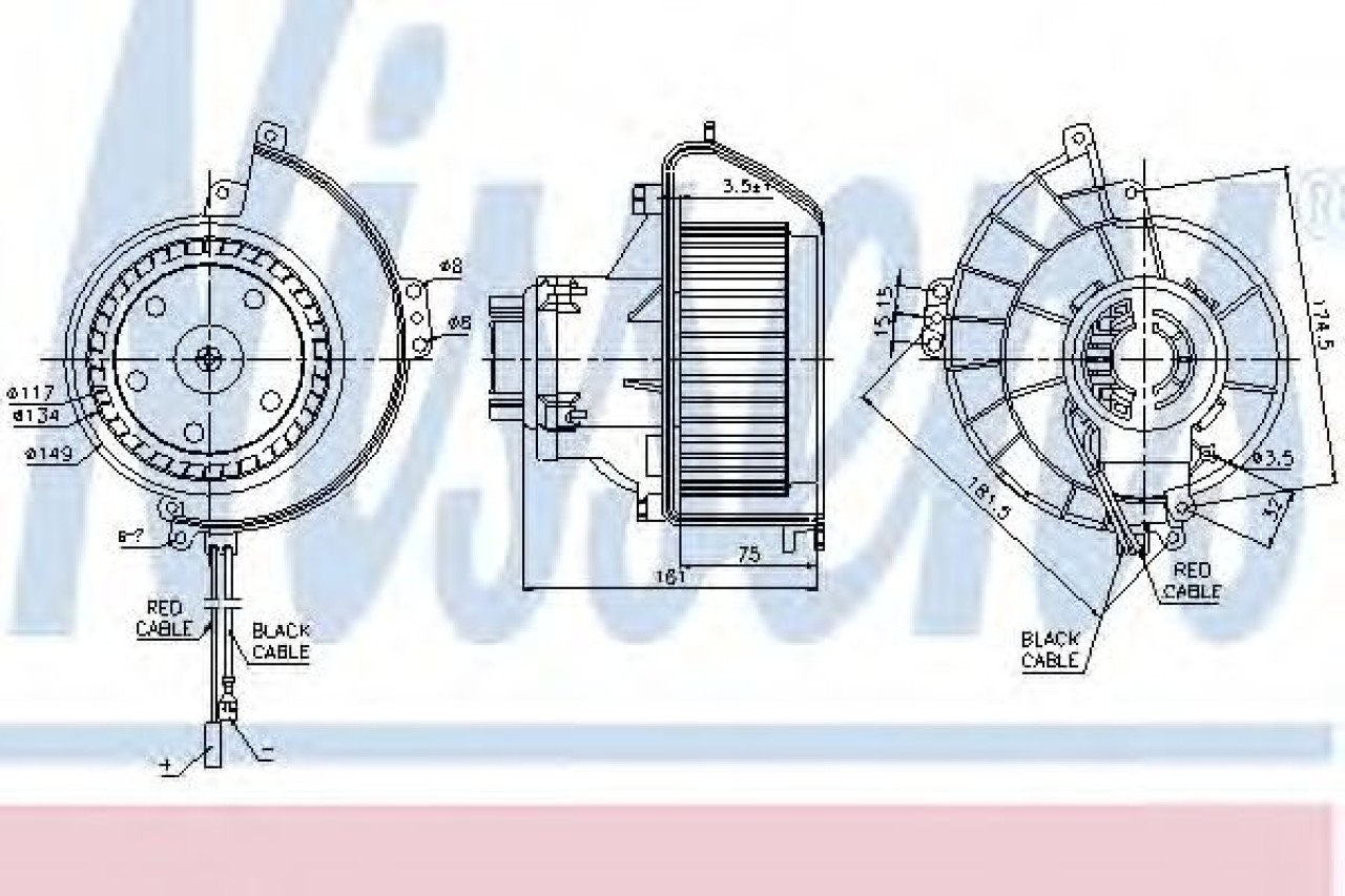 Ventilator, habitaclu OPEL ASTRA H Combi (L35) (2004 - 2016) NISSENS 87081 piesa NOUA