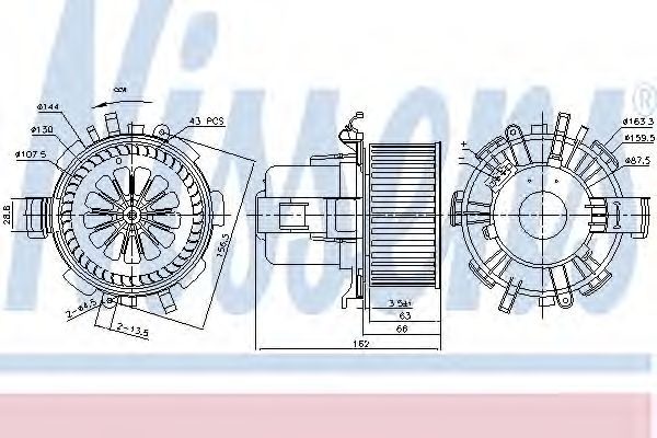 Ventilator, habitaclu OPEL MOVANO Combi (J9) (1998 - 2010) NISSENS 87180 piesa NOUA