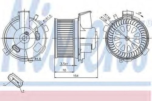 Ventilator, habitaclu PEUGEOT 206 limuzina (2007 - 2016) NISSENS 87021 piesa NOUA