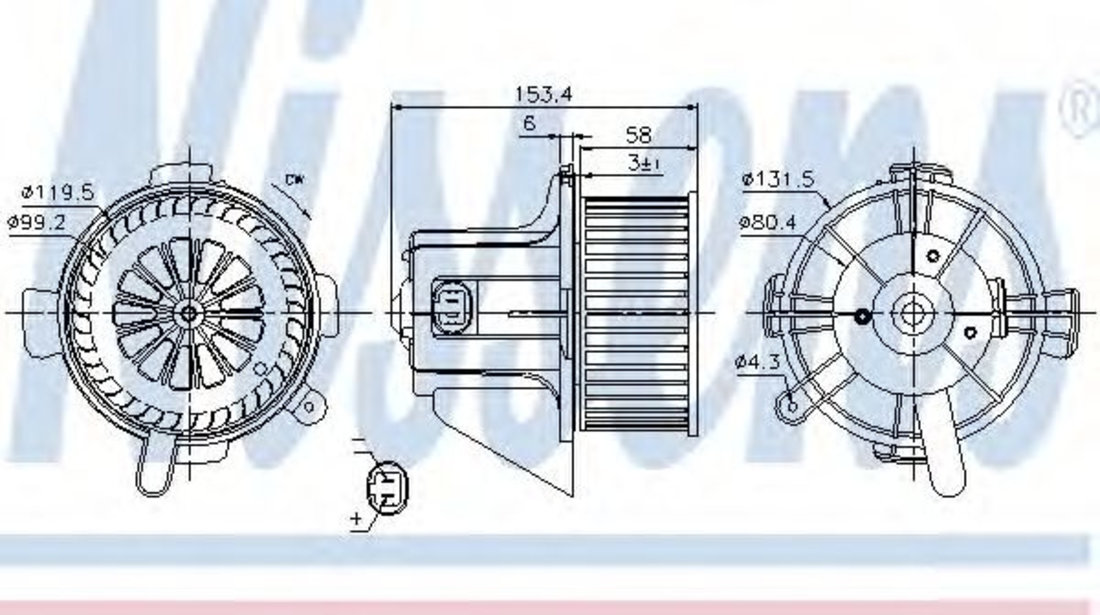 Ventilator, habitaclu PEUGEOT 307 SW (3H) (2002 - 2016) NISSENS 87090 piesa NOUA