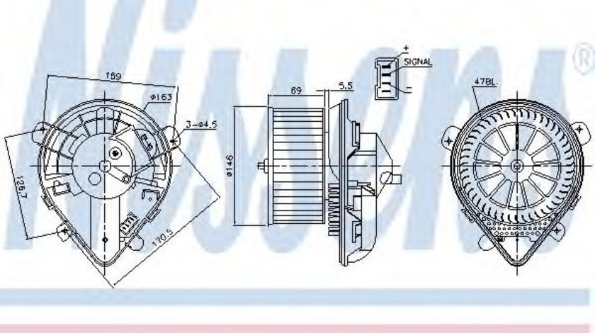 Ventilator, habitaclu PEUGEOT EXPERT (224) (1995 - 2016) NISSENS 87179 piesa NOUA