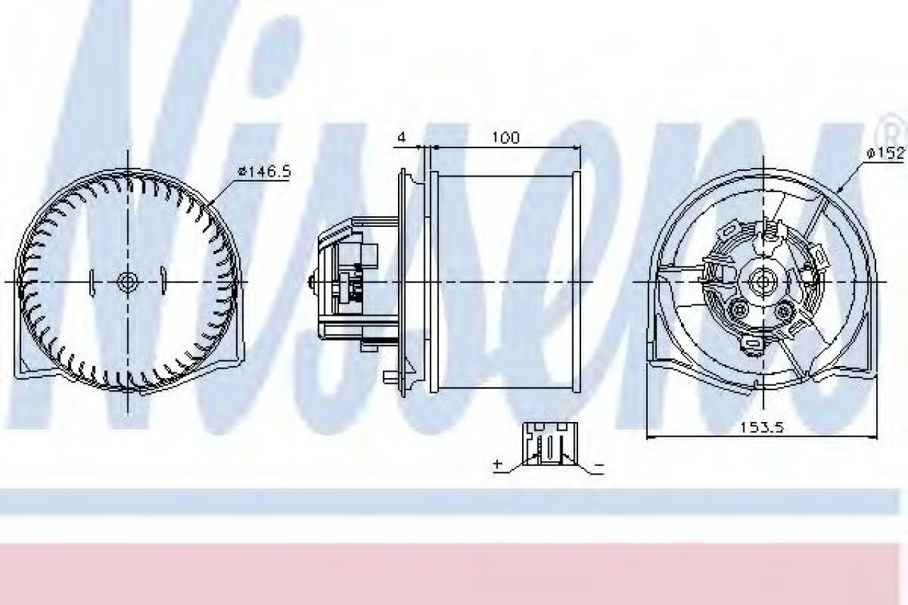 Ventilator, habitaclu SAAB 9-5 (YS3E) (1997 - 2009) NISSENS 87026 piesa NOUA