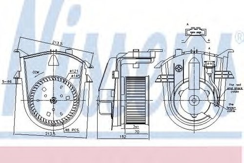 Ventilator, habitaclu VW GOLF III Cabriolet (1E7) (1993 - 1998) NISSENS 87176 piesa NOUA