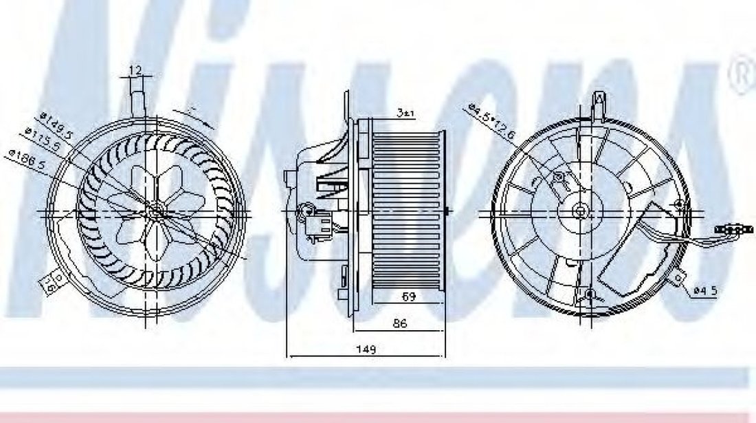 Ventilator, habitaclu VW PASSAT (3C2) (2005 - 2010) NISSENS 87032 piesa NOUA