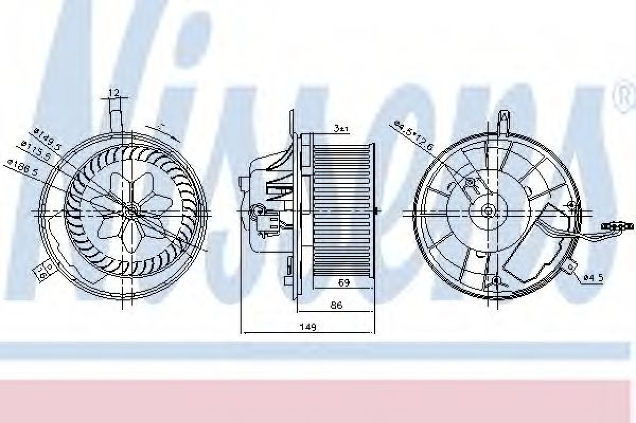 Ventilator, habitaclu VW PASSAT CC (357) (2008 - 2012) NISSENS 87032 piesa NOUA