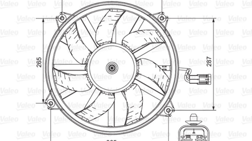 Ventilator, radiator (696850 VALEO) Citroen,DS,FIAT,LANCIA,PEUGEOT