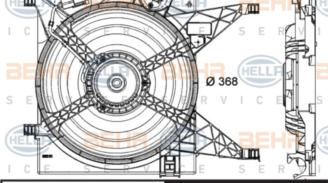 Ventilator, radiator (8EW351040601 HELLA) NISSAN