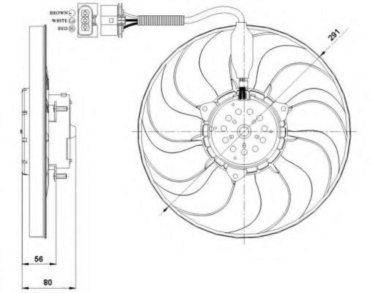 Ventilator, radiator AUDI A3 (8L1) (1996 - 2003) NRF 47392 piesa NOUA