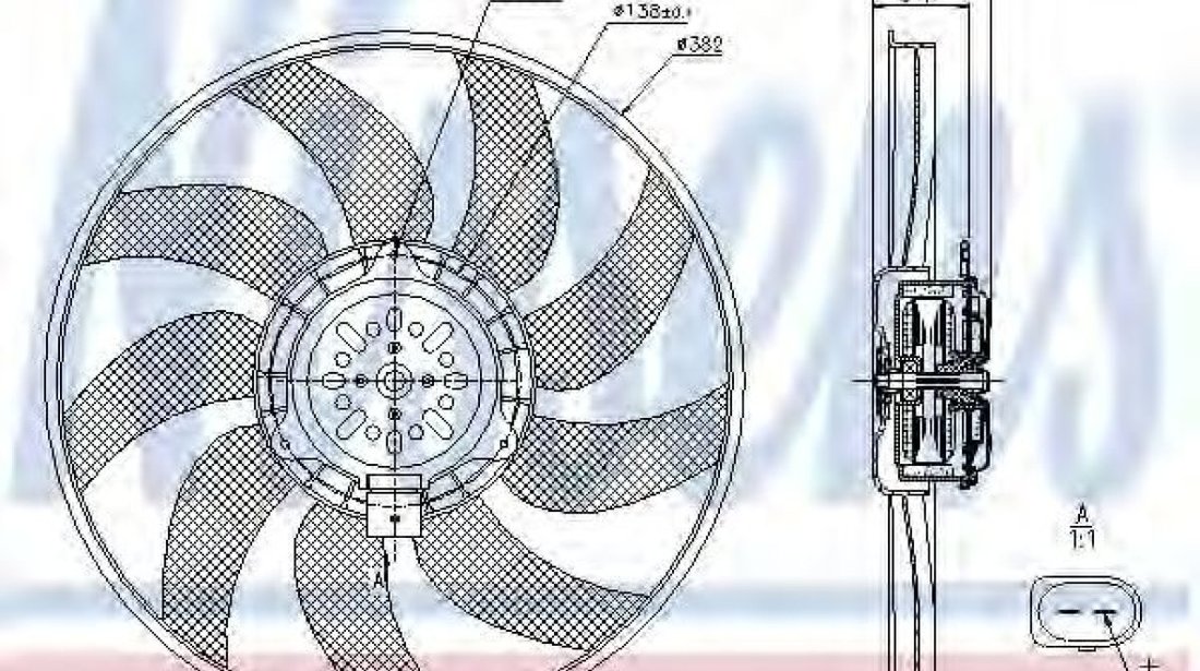 Ventilator, radiator AUDI A4 Allroad (8KH, B8) (2009 - 2016) NISSENS 85728 piesa NOUA