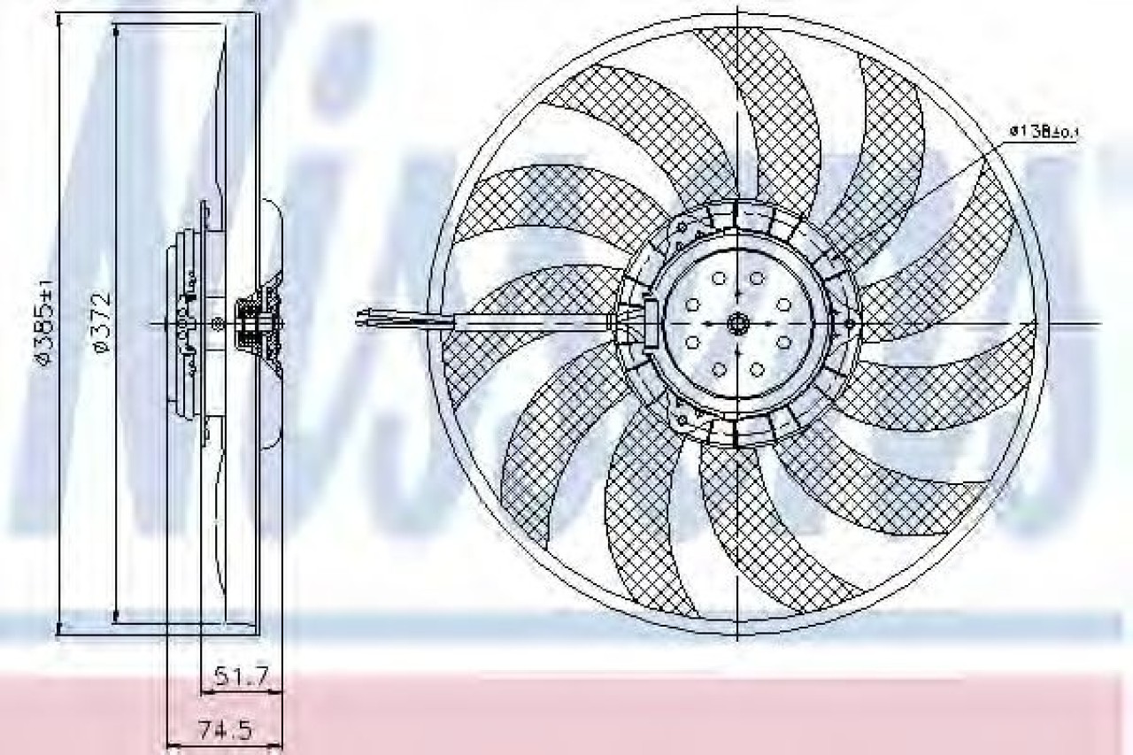 Ventilator, radiator AUDI A6 Avant (4F5, C6) (2005 - 2011) NISSENS 85638 piesa NOUA