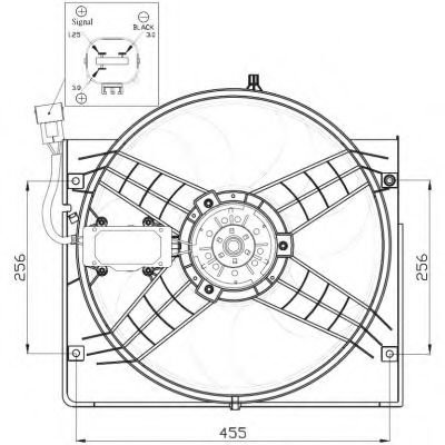 Ventilator, radiator BMW Seria 3 Touring (E46) (1999 - 2005) NRF 47442 piesa NOUA