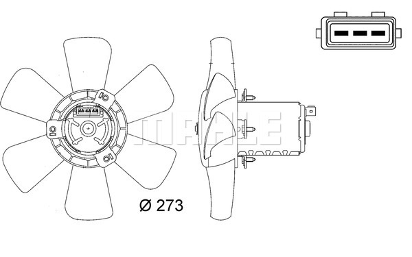 Ventilator, radiator (CFF7000S MAHLE KNECHT) AUDI,SEAT,VW