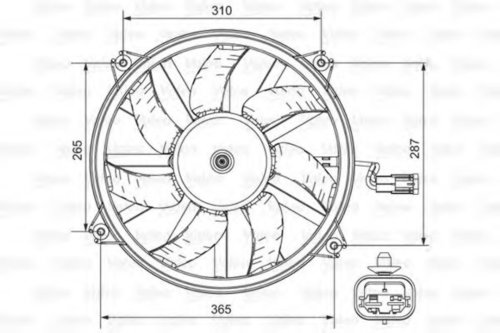 Ventilator, radiator CITROEN C4 I (LC) (2004 - 2011) VALEO 696850 piesa NOUA