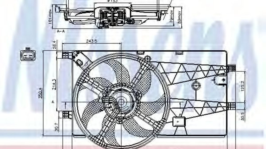 Ventilator, radiator CITROEN NEMO combi (2009 - 2016) NISSENS 85693 piesa NOUA