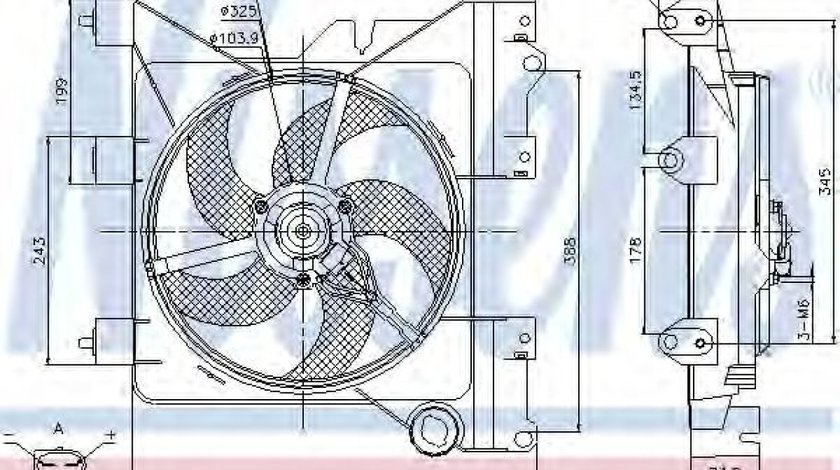 Ventilator, radiator CITROEN XSARA PICASSO (N68) (1999 - 2016) NISSENS 85316 piesa NOUA