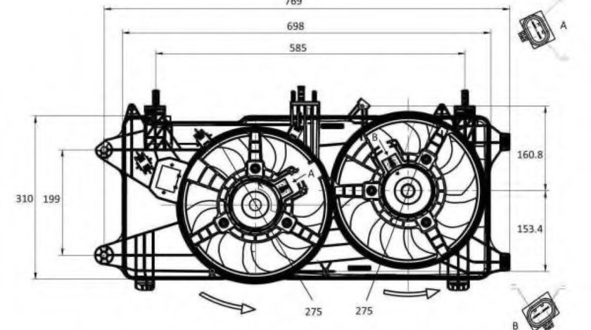 Ventilator, radiator FIAT DOBLO Cargo (223) (2000 - 2016) NRF 47231 piesa NOUA