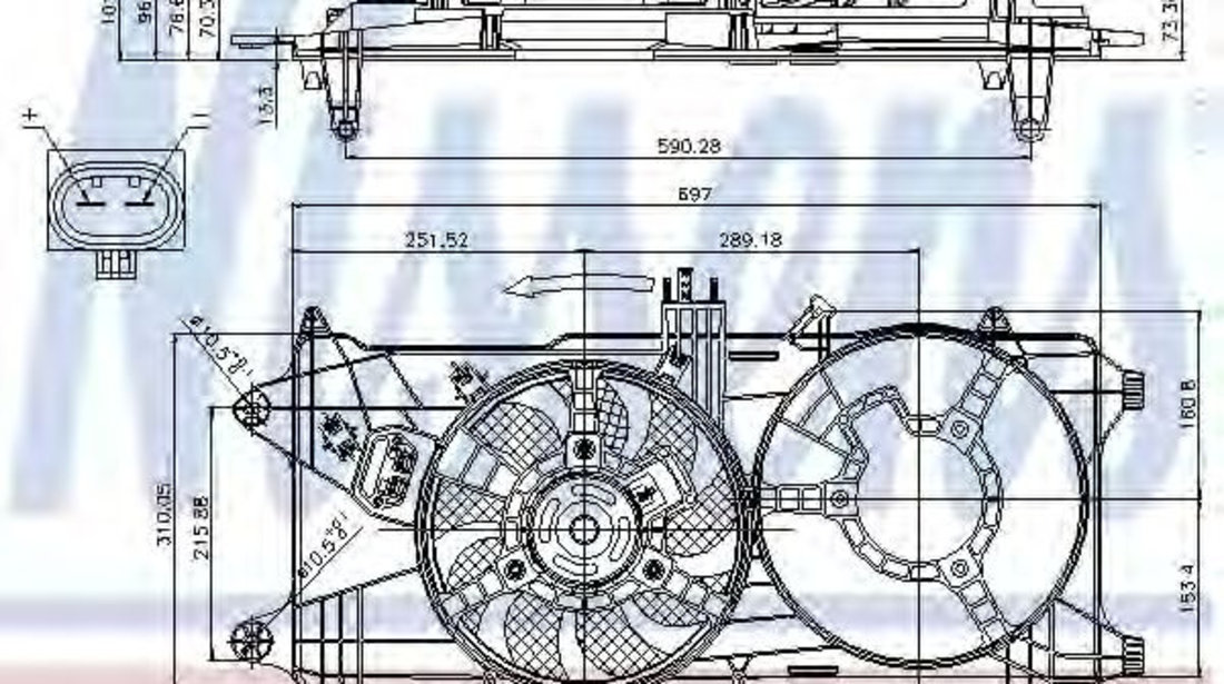 Ventilator, radiator FIAT DOBLO Microbus (223, 119) (2001 - 2016) NISSENS 85131 piesa NOUA