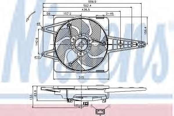 Ventilator, radiator FIAT MAREA (185) (1996 - 2007) NISSENS 85341 piesa NOUA