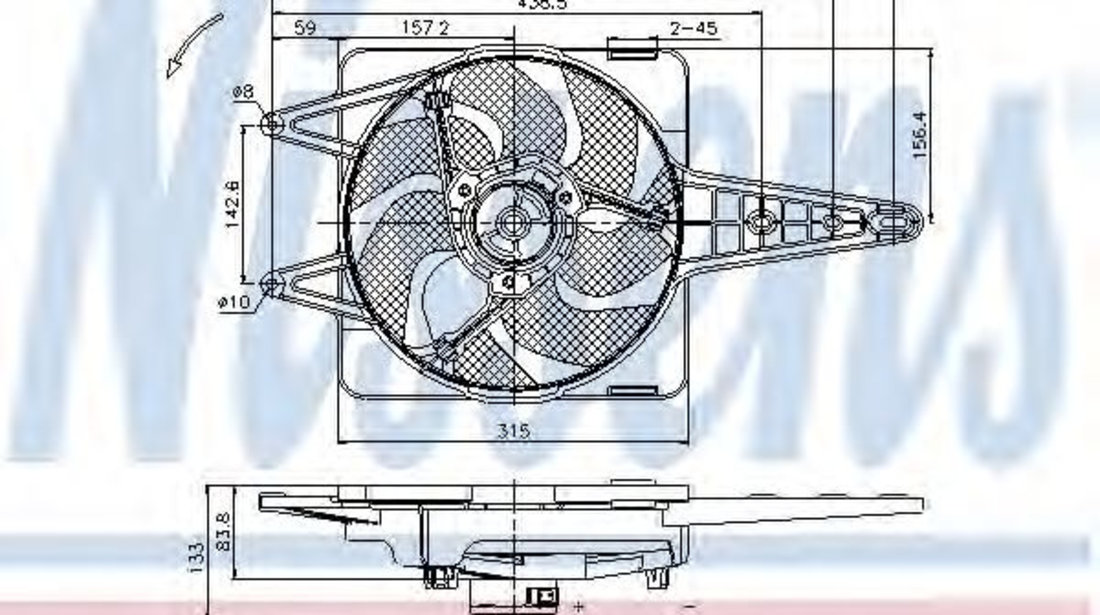 Ventilator, radiator FIAT MAREA (185) (1996 - 2007) NISSENS 85341 piesa NOUA