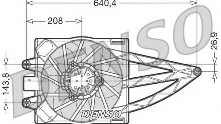 Ventilator, radiator FIAT PANDA Van (169) (2004 - 2016) DENSO DER09018 piesa NOUA