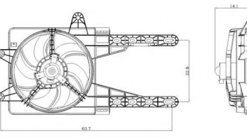 Ventilator, radiator FIAT PUNTO Cabriolet (176C) (1994 - 2000) NRF 47247 piesa NOUA