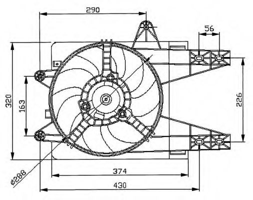 Ventilator, radiator FIAT PUNTO Cabriolet (176C) (1994 - 2000) NRF 47038 piesa NOUA