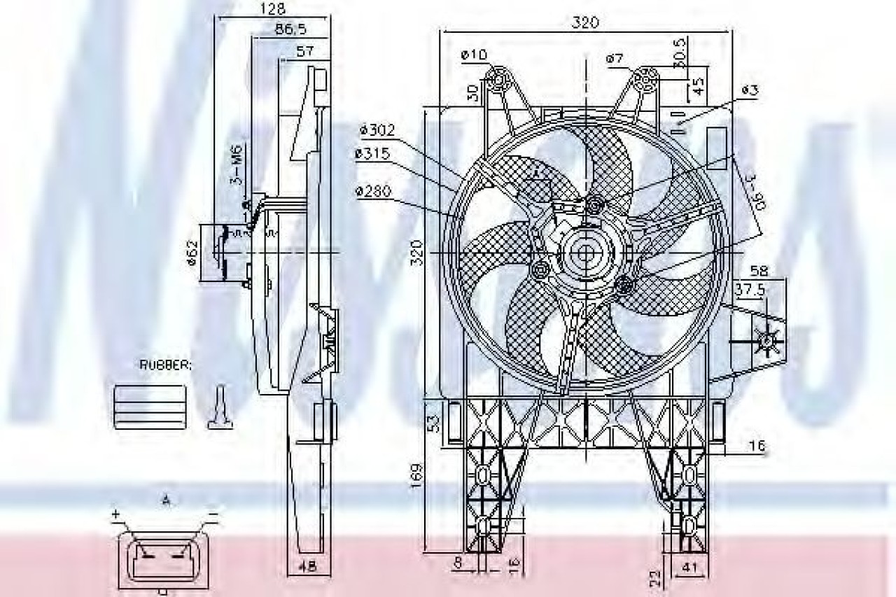 Ventilator, radiator FIAT PUNTO Van (176L) (1996 - 2000) NISSENS 85140 piesa NOUA