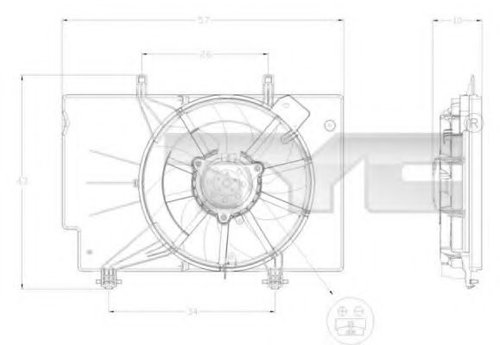 Ventilator, radiator FORD FIESTA VI (2008 - 2016) TYC 810-0042 piesa NOUA