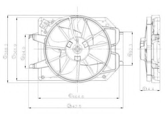 Ventilator, radiator FORD FOCUS (DAW, DBW) (1998 - 2007) NRF 47021 piesa NOUA