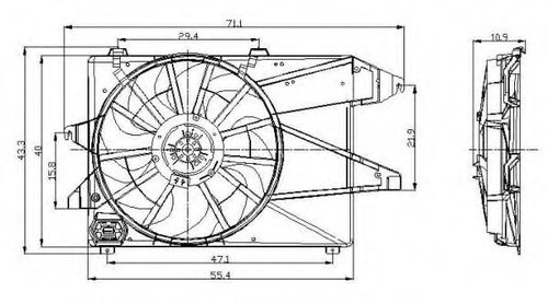 Ventilator, radiator FORD MONDEO II (BAP) (1996 - 2000) NRF 47004 piesa NOUA