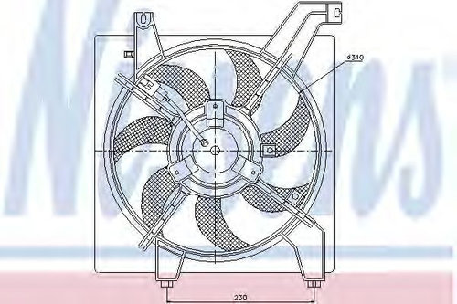 Ventilator, radiator HYUNDAI ELANTRA (XD) (2000 - 2006) NISSENS 85034 piesa NOUA