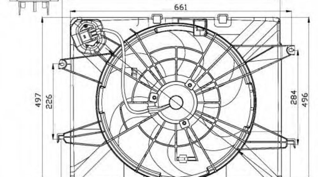 Ventilator, radiator HYUNDAI SONATA VI (YF) (2009 - 2016) NRF 47564 piesa NOUA