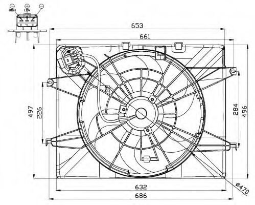 Ventilator, radiator KIA OPTIMA (2010 - 2015) NRF 47564 piesa NOUA