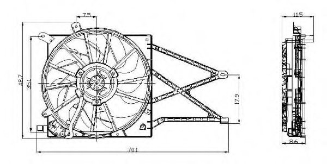 Ventilator, radiator OPEL ASTRA G Combi (F35) (1998 - 2009) NRF 47015 piesa NOUA