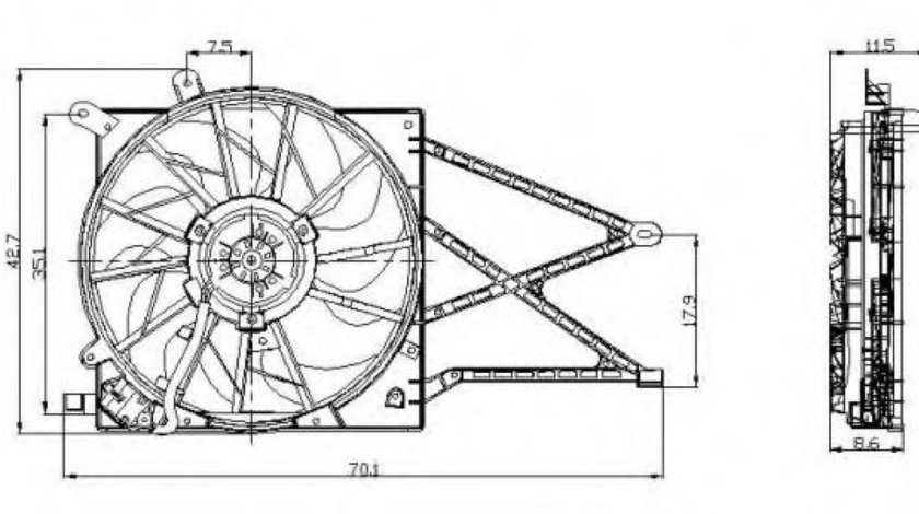 Ventilator, radiator OPEL ASTRA G Combi (F35) (1998 - 2009) NRF 47015 piesa NOUA