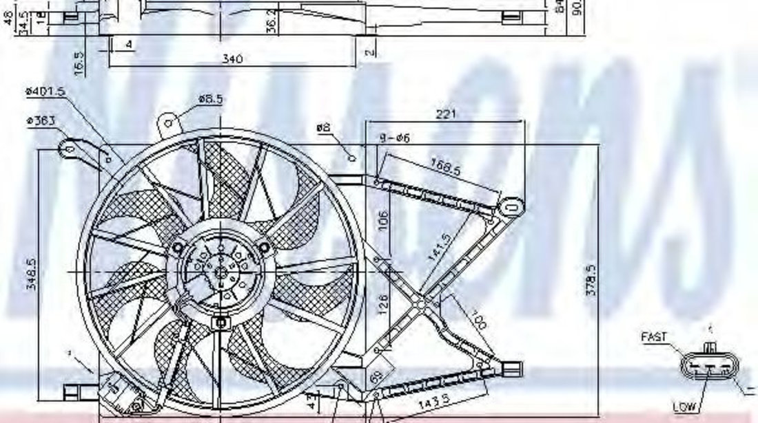 Ventilator, radiator OPEL ASTRA G Combi (F35) (1998 - 2009) NISSENS 85154 piesa NOUA