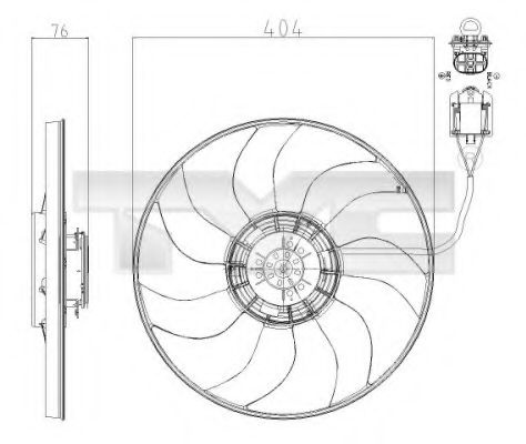 Ventilator, radiator OPEL ASTRA J Sports Tourer (2010 - 2016) TYC 825-0020 piesa NOUA