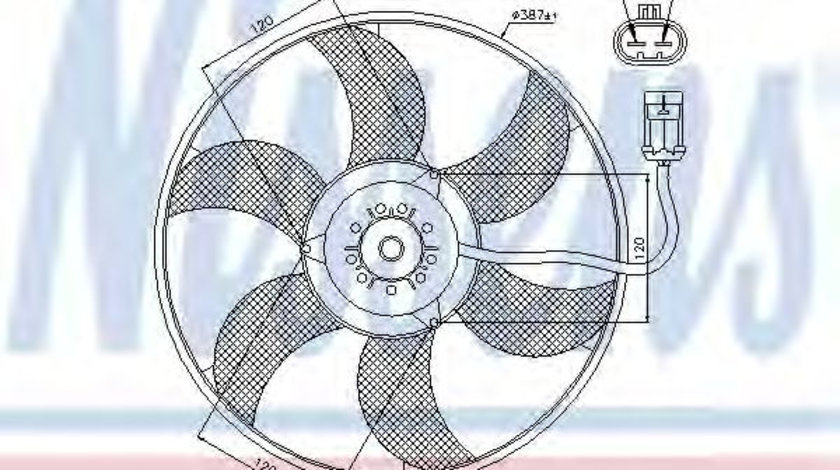 Ventilator, radiator OPEL CORSA C (F08, F68) (2000 - 2009) NISSENS 85194 piesa NOUA
