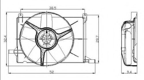 Ventilator, radiator OPEL TIGRA (95) (1994 - 2000) NRF 47009 piesa NOUA