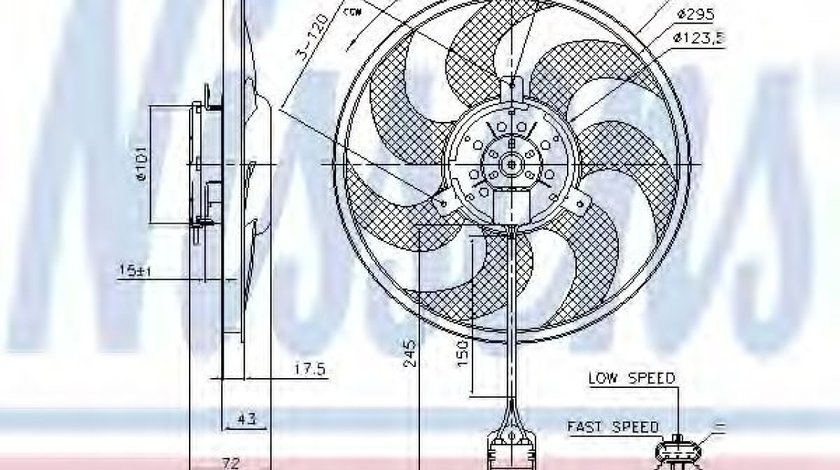 Ventilator, radiator OPEL ZAFIRA B (A05) (2005 - 2016) NISSENS 85754 piesa NOUA